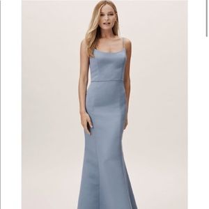 Amsale BHLD Moe dress in dusk blue. Size 4 altered. Bridesmaid